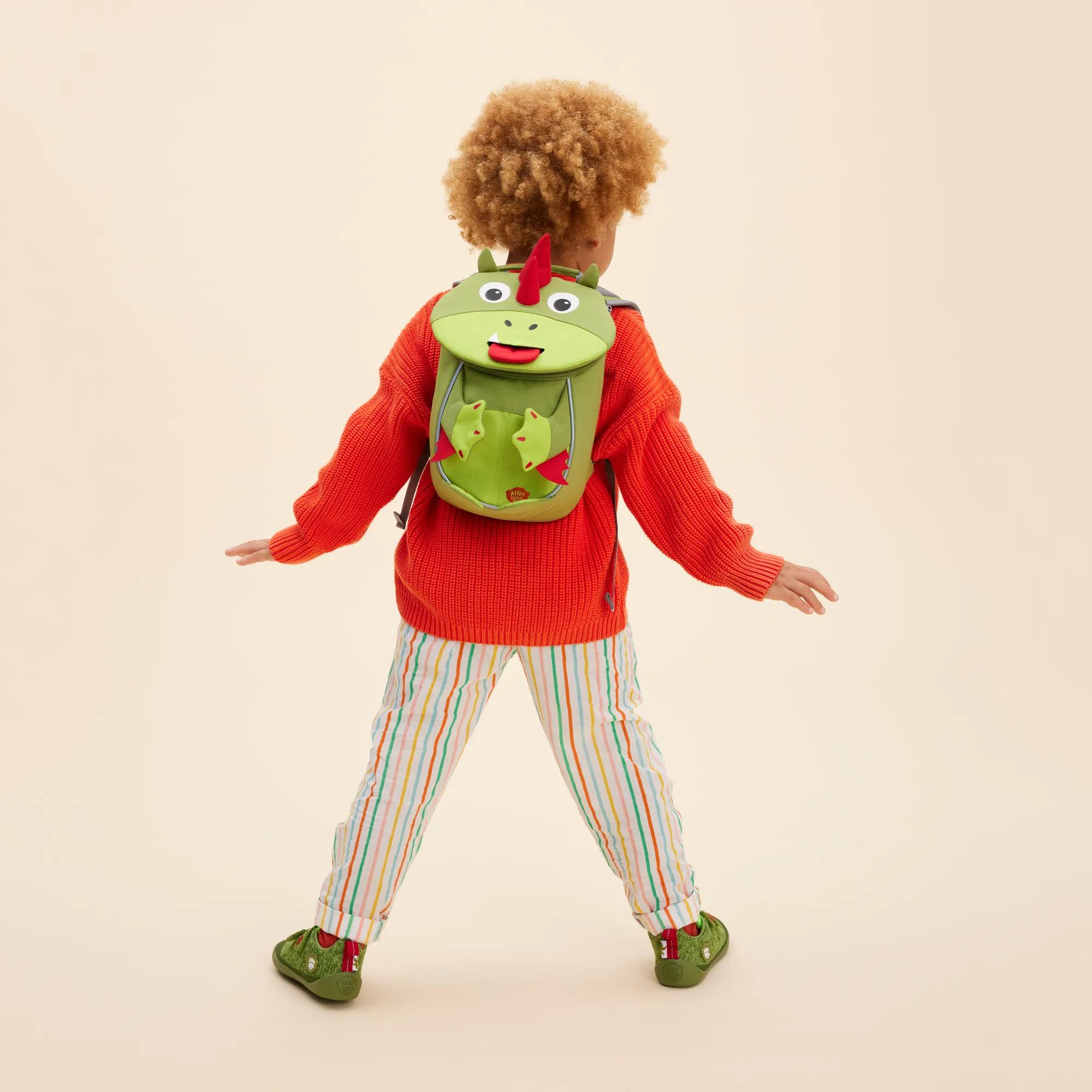 Affenzahn Drachen-Rucksack Für Kinder – Nachhaltig Aus Recyceltem PET – Mit Reflektoren & Namensschild – Perfekt Für Kindergarten