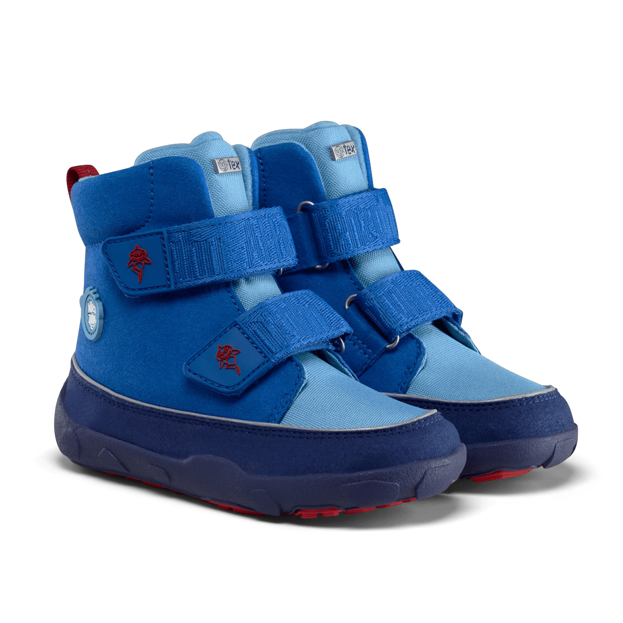 Affenzahn Stivale Invernale Vegano Comfy calda fodera, impermeabile vegana con chiusure in strappo Squalo - Blu, 23