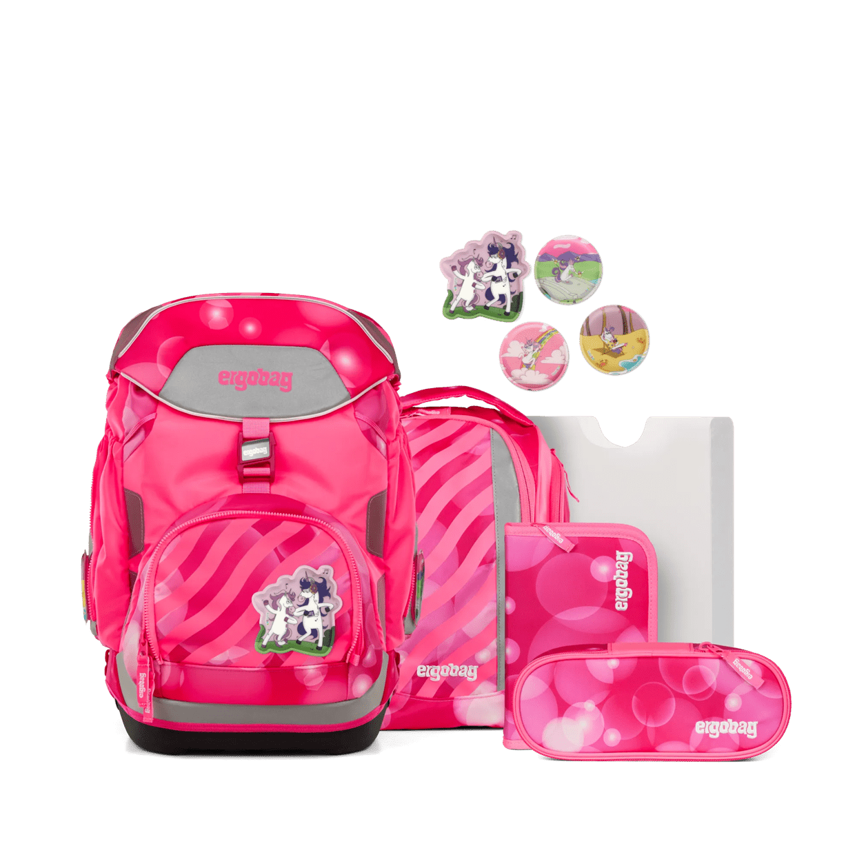 ergobag Schulrucksack-Set Kuntbärbuntes Einhorn